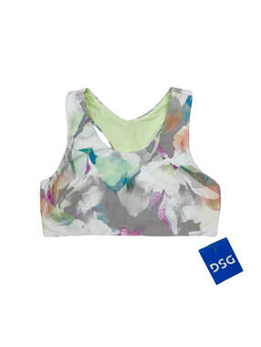 (C175) DICK'S Sporting Goods Girls' Medium Momentum Sports Bra Multi Floral NWT